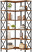 Corner Bookshelf, 6-Tier L-Shaped Bookcase, Industrial Open Display Shelf Tall Storage Organizer, Vertical Storage Rack, for Living Room, Home Office, Rustic Brown and Black BF61SJ01