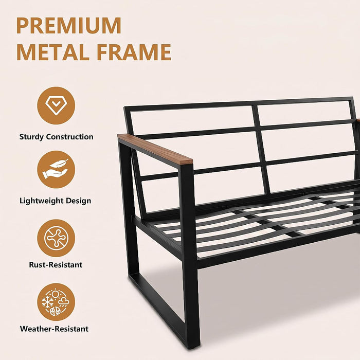 Modern Patio Furniture Set, 4 Pieces Outdoor Conversation Set