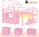 Pink Full Size LoftBed With Integrated Illumination
