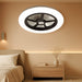 Low Profile Ceiling Fan with Light, Enclosed Bladeless Ceiling Light, Bluetooth Speaker, 6 Speeds Reversible, Stepless Dimming, Smart Flush Mount Ceiling Fan for Bedroom, Kids Room and Living Room 22"