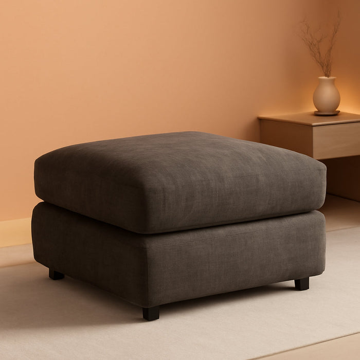 Dark Brown Storage Ottoman, Modern Sofa Ottoman for Sectional Sofa, Multi-Functional Upholstered Footrest, Padded Seat for Living Room, Home, Apartment, Dorm, Office, 330LBS Capacity