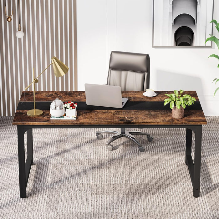 70.8 Inch Large Executive Office Desk, Simple Computer Workstation with 31.5 Inch Wide Desktop for Home Office