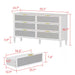 White High Gloss Mirrored 55.1 In. W Dresser with 6 Glass Drawers (15.7" D X 30.7" H)