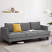 Gray Fabric Loveseat with Wood Legs