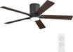 48" DC Flush Mount Ceiling Fan with Lights, 6-Speed Reversible DC Motor, 3CCT, Low Profile Hugger Ceiling Fan for Living Room Bedroom Kitchen, Black Finish and Black/Walnut Blades