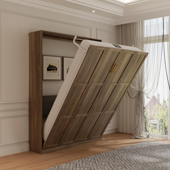 Queen Murphy Wall Bed With Hydraulic 64InchMapleFinish