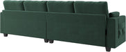 Velvet Convertible Sectional Sofa L Shaped Couch with Storage Ottoman Reversible Sectional Couch Sofa for Small Space,Green