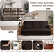 Waterproof Recliner Sofa Cover,Non Slip Couch Cover for Reclining Sofa Washable Furniture Protector with Elastic Straps Pocket for Kids, Pets (Chocolate, 3 Seater)
