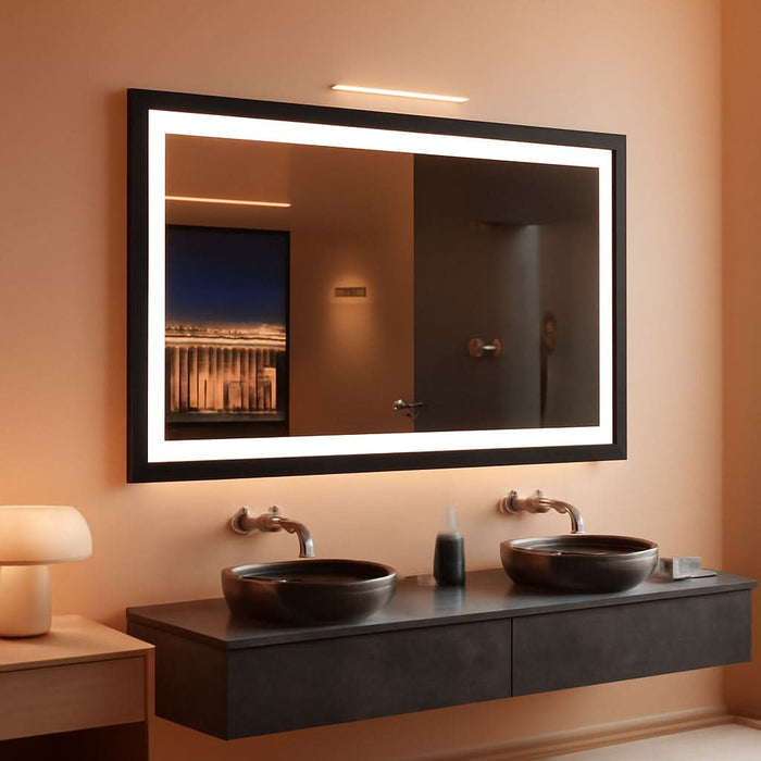 60x30 Inch RGB Dimmable LED VanityMirrorAntiFogBacklit