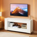 TV Stand for 65 Inch with 2 Large Drawers & Hidden Storage Cabinets, Modern Farmhouse Entertainment Center Television Stands for Living Room Bedroom, White