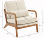 Beige Midcentury Modern Upholstered Accent Chairs Pillow