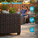 4 Piece All Weather Wicker Patio Furniture Set for Porch Patio