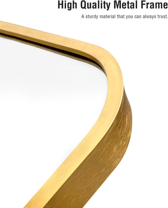 Arched Full Length Mirror, Floor Mirror with Stand, 71"X26" Large Wall Mirror Full Length, Body Floor Mirror, Wall Mounted for Bedroom, Gold