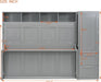 FullSize Murphy Wall Bed BuiltInCloset Drawers Gray
