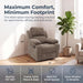 Manual Single Lounge Recliner Chair with Adjustable Backrest, Khaki