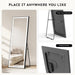 56×18 LED Full Length Mirror with Lights - Wall Mounted Vertical Vanity Mirror for Bedroom & Bathroom, Full Body Backlit, Adjustable Brightness, Tempered Glass
