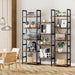 Triple Column 5 Tier Bookshelf, Bookcase with 14 Open Display Shelves, Adjustable Rustic Industrial Style Book Shelves, Modern Bookshelves for Bedroom, Living Room and Home Office, Vintage