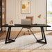 70.86-Inch Large Executive Desk, Modern Computer Office Desk Workstation with Metal Frame, Rectangular Laptop Desk Study Writing Table for Home Office (Black)