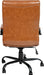 Whitney High-Back Swivel Leathersoft Desk Chair with Padded Seat and Armrests, Adjustable Height Padded Leathersoft Office Chair, Brown/Black Gold