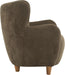 Auden Wingback Accent Chair, Fabric Club Chair, Velvet Upholstered Armchair, Curved Backrest Single Sofa, Soft Cushion Seating, Reading Lounge Chair for Living Room, Brown