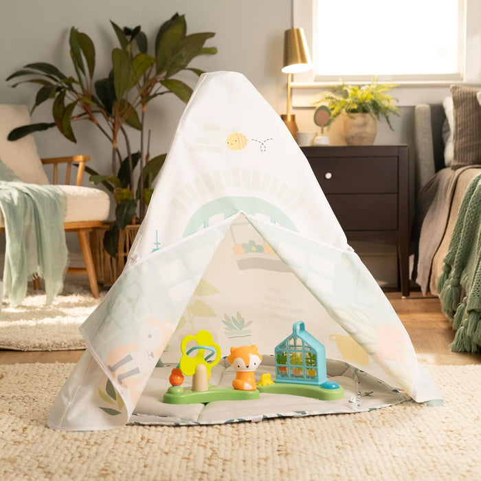 Tummy-To-Toes 6-In-1 Milestone Center, Play Gym, Foldable Mat, Music and Nature Sounds, Lights, Activity Jumper, Table, Playhouse, for Ages 0-48 Months