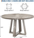 47 Inch round Dining Table for 4-6 People, Wash Grey Kitchen Table | Farmhouse Dinner Table Set for 4, Circle Kitchen Table with Wooden Pedestal Base, for Dining Room, Living Room(Table Only)