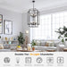 Large Lantern Chandelier for Entryway Foyer, 2-Tier Matte Black Cage Chandelier, 10-Light Hanging Light Fixture for High Ceiling Staircase Living Room