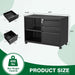 Black 3 Drawers Lockable Industrial Filing Cabinet