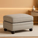 Gaelon Transitional Rectangular Upholstered Ottoman with Bun Legs, Light Brown