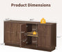 66.5" Sideboard Buffet Cabinet with Storage, Modern Credenza with Arched Doors, Large Wood Accent Cabinet for Living Room Entryway (Walnut)