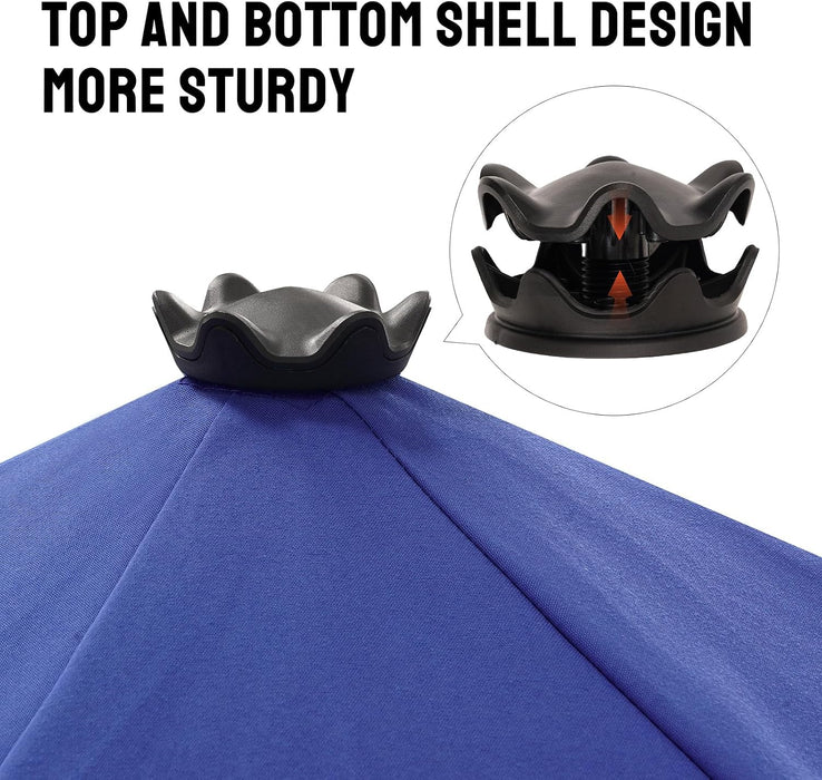 CROWN SHADES 9Ft Patio Umbrella Olefin Slot-Lock Double-Layer Design