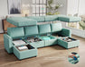 Modular Sectional Sofa, L Shaped Sofa Couch with Storage, Modular Sofa with Memory Foam, 4 Seat Sofa with 2 Ottomans for Living Room, Teal