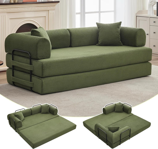 Corduroy Green 79 Inches InterchangeablePlus Sofa Bed