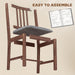 Wooden Dining Chairs Set of 2 with Slat Back, Farmhouse, Walnut