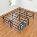 Bed Frame with Storage, Foldable Metal Platform, Sturdy Steel, No Box Spring Needed, 18 Inches High, Tool-Free Setup, Queen Size, Black