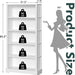 5-Tier Wooden Book Shelf, 65"H × 31.5"W × 9.9“D Bookshelf with Storage, Floor-Standing Display Bookcase, Farmhouse Style Bookshelf with Arched Base, Suitable for Living Room, Study, Office, White