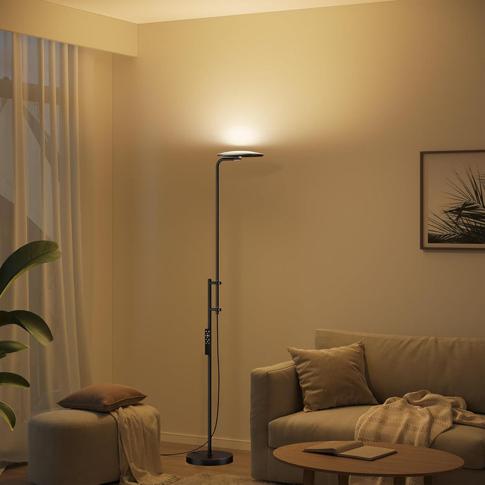 32W/3000LM Floor Lamps, Super Bright LED Standing Lamp with Remote Control, Adjustable Tall Lamp with 350°Rotating Head, Modern Dimmable Torchiere Corner Lamp for Living Room, Bedroom, Office