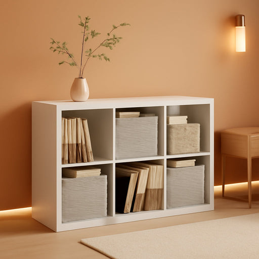 6 Cube Storage Organizer Shelf, White, 11Inch | 2026 Wooden Thick Frame, Anti-Tipping Kits, Reversible Open Back Bookcase, Horizontal and Vertical Dual-Use