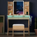 Oak Premium Vanity Desk With IntegratedLED MirrorOutlet