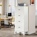 White Wooden File Cabinet, 4 Drawers, Adjustable