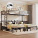 ObsidianBlack Triple Bunk Bed With Charging Station