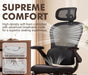Ergonomic Massage Office Chair with Footrest, Comfy Computer Chair, Black