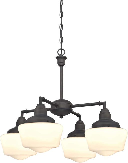 Oil Rubbed Bronze Four Light Convertible Chandelier