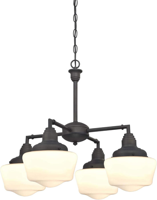 Oil Rubbed Bronze Four Light Convertible Chandelier