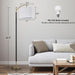 Modern Dimmable Floor Lamp with Fabric & Pleated Shades, Remote & Touch Control, Adjustable Brightness & Color Temperatures, Tall Standing Lamp for Living Room Bedroom Office (Black Gold)