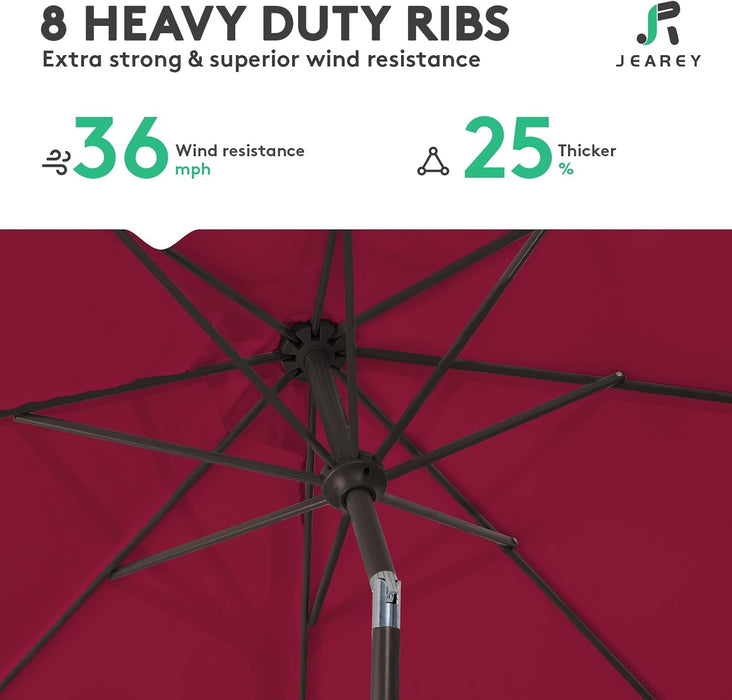 10 Ft Outdoor Patio Umbrella W/Tilt and Crank, Wine Red