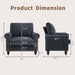 Dark Grey Upholstered Oversized Accent Chair 22Inch