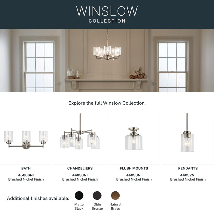 Winslow 19.75 Inch Brushed Nickel Chandelier Lighting