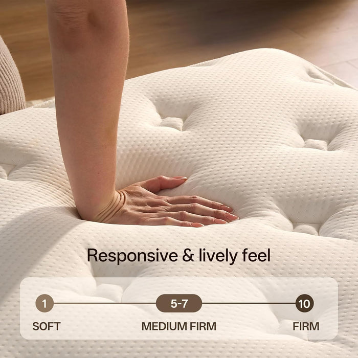 12 Inch Queen Size Mattress, Hybrid Memory Foam, Medium Feel