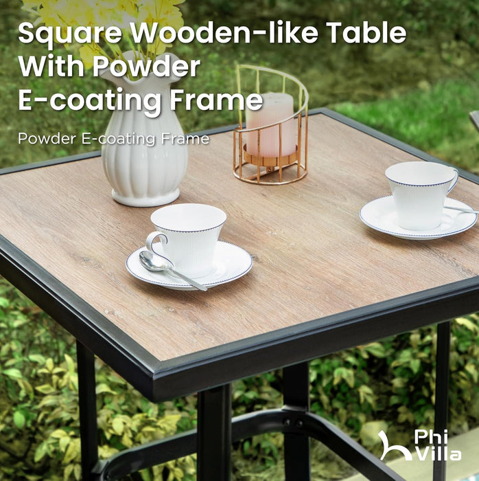 3Pcs Outdoor Swivel Bar Stools Set, Bar Height Patio Table and Chairs with All Weather Textilene Fabric, Pub Bar Bistro Tall Furniture Set for Outdoor, Blue